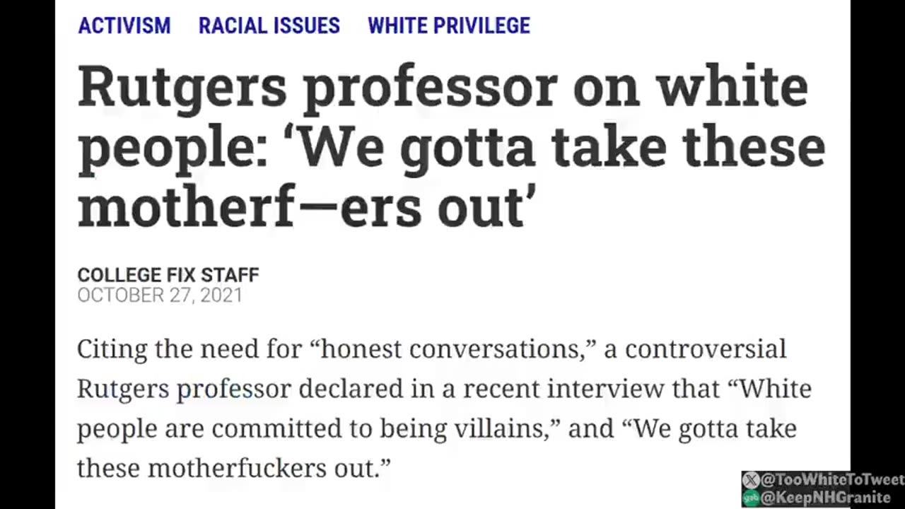 They want to Abolish The White Race Then civilization would end as we know it