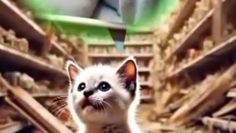 Heartbreaking Tragedy in Ruined Nation: Baby and Cat #cat #shorts #viralvideo #viralshorts