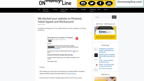 We blocked your website on Pinterest, Failed Appeal and Workaround