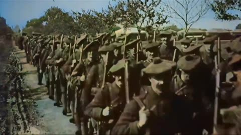 British and Scottish troops celebrate at Beaucourt Martinpuich after the Battle of Ancre 1916