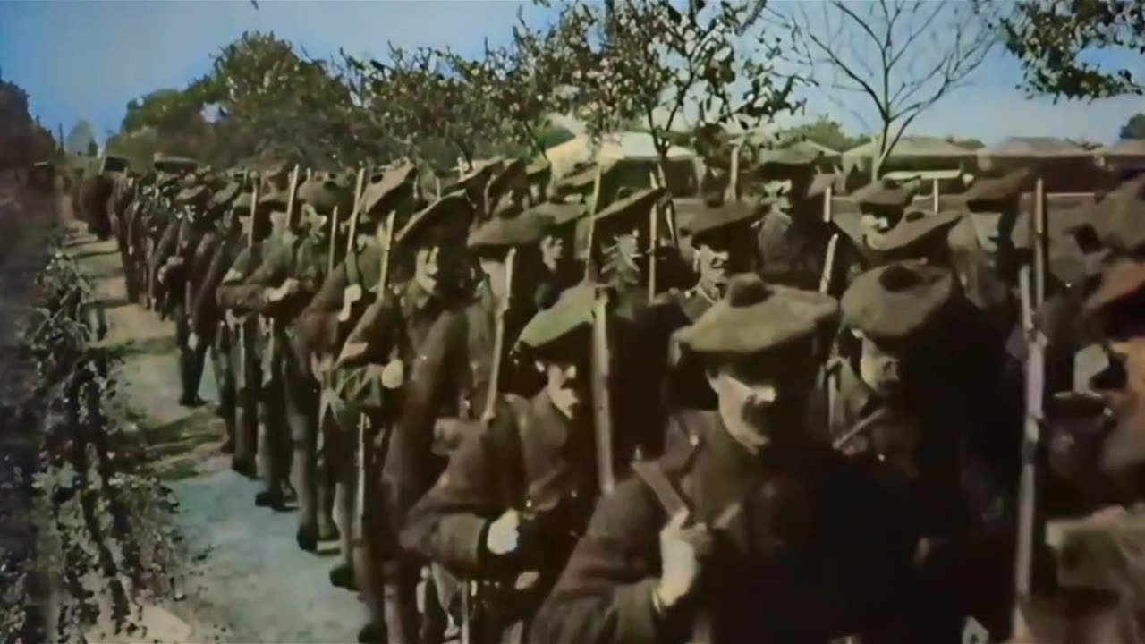 British and Scottish troops celebrate at Beaucourt Martinpuich after the Battle of Ancre 1916