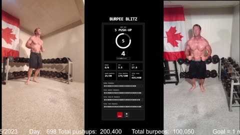 Everyday 300 push ups and 150 Burpees!