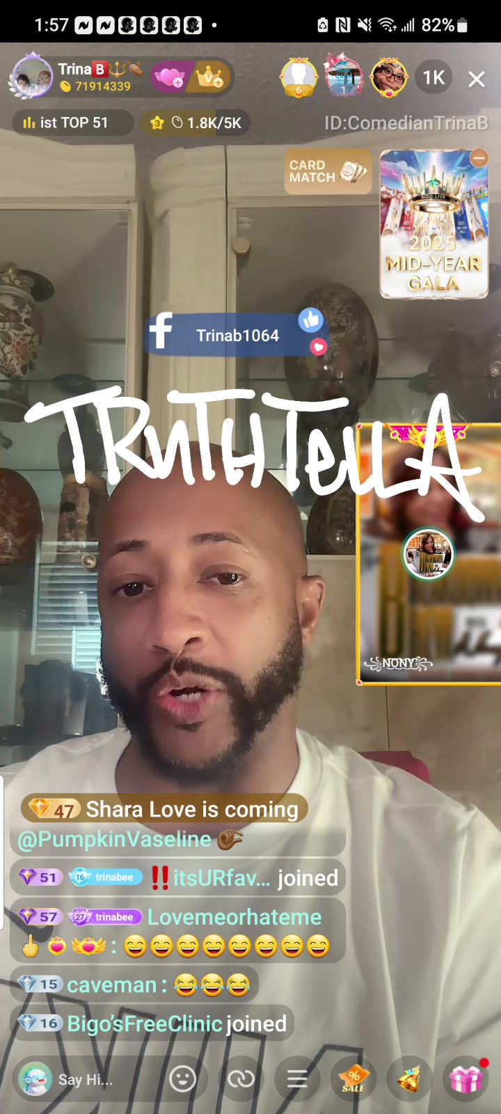 PEDOPHILE FLOP TRINA B CLIPPED AGAIN SPEWING HIS HATE FOR BLACK WOMEN