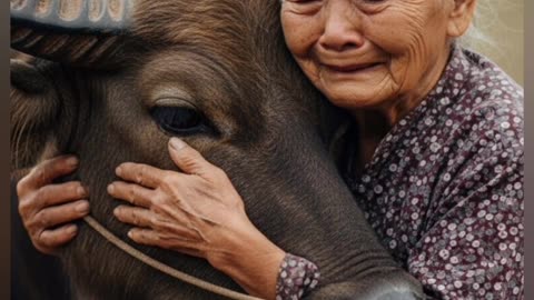 Grandma’s Buffalo Carries Her to Hospital – Emotional Story!#Shorts