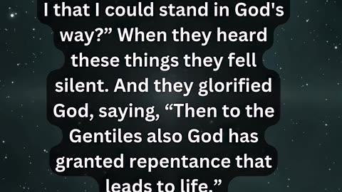 Journey of faith and spiritual growth | Acts 11:17-18 Daily Bible Verse