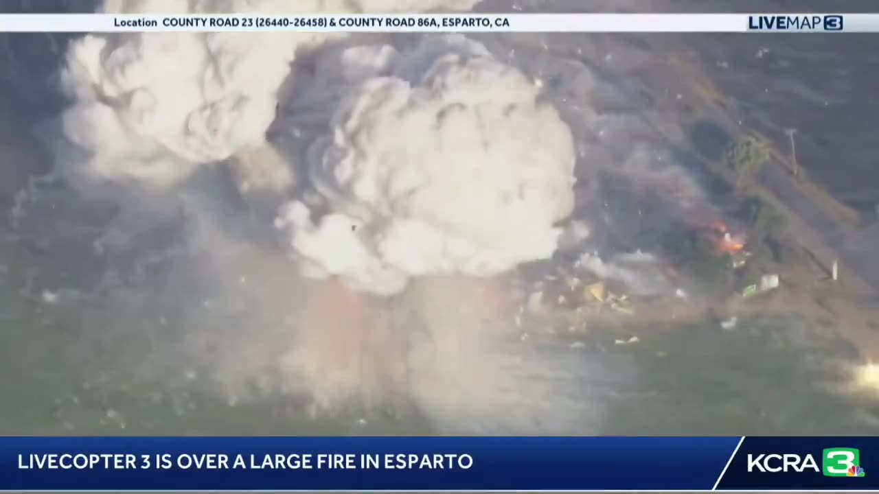 Fireworks warehouse explodes in Yolo County, California, destroying 2 homes