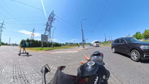Motorcycle Keeps Going After Biker Girl Falls Off