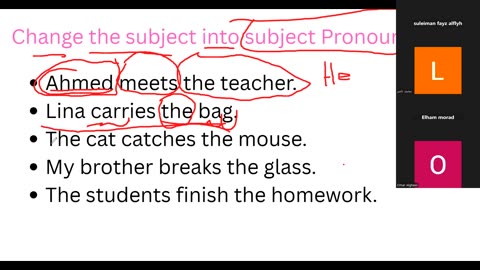subject and object pronouns using in sentences (part 1)