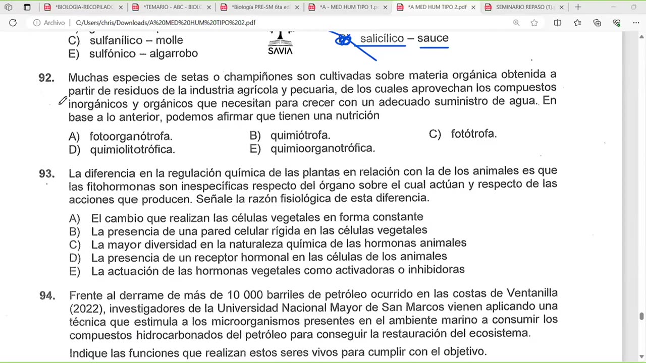 SAVIA REGULAR 2025 | Introductorio | Biología