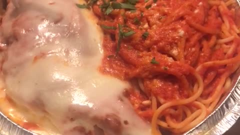 This Chicken Parmigiana with Spaghetti is One of the Best From a Pizzeria in New York City