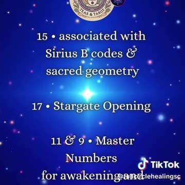 Codes: 15, 17, 11, 9 Sirius B Frequencies | Sacred Geometry Keys | Master Numbers of Awakening