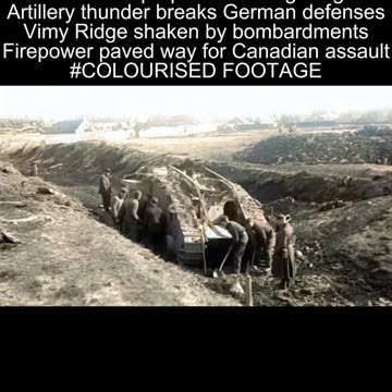 British heavy artillery crews fire massive guns at Vimy Ridge 1917