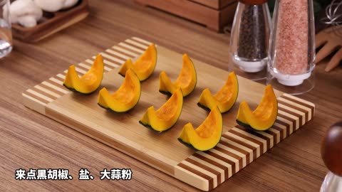 黄油蒜香烤南瓜瓜。 ②吃完舌头像被打了一样I #定格动画 #治愈系美食 #冬日与干净饮食的适配度