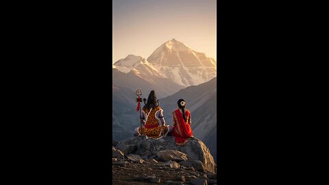 Eternal love, divine union. 🏔 ❤ As Shiva and Parvati sit atop the sacred peaks, . 🔱✨