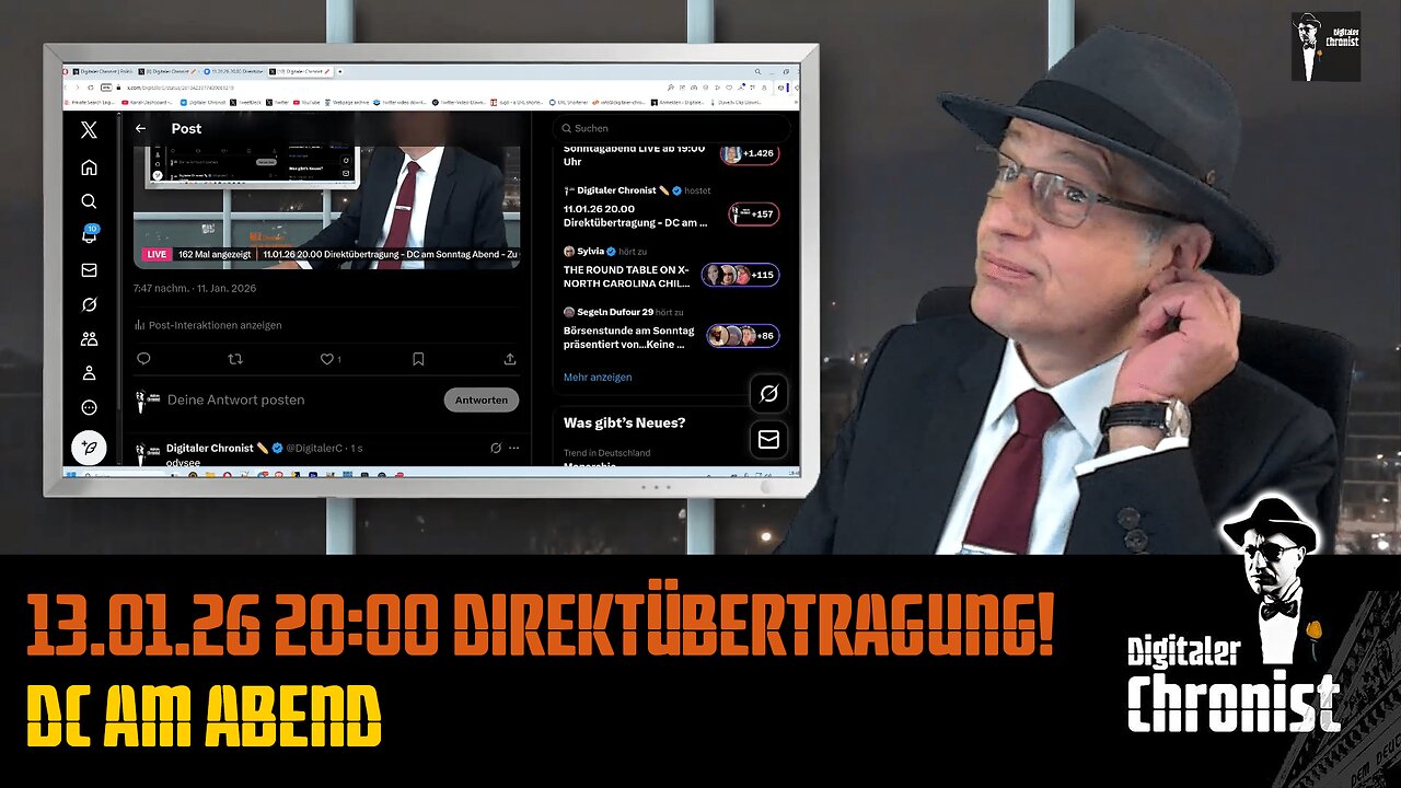 13.01.26 20:00 Direktübertragung! DC am Abend