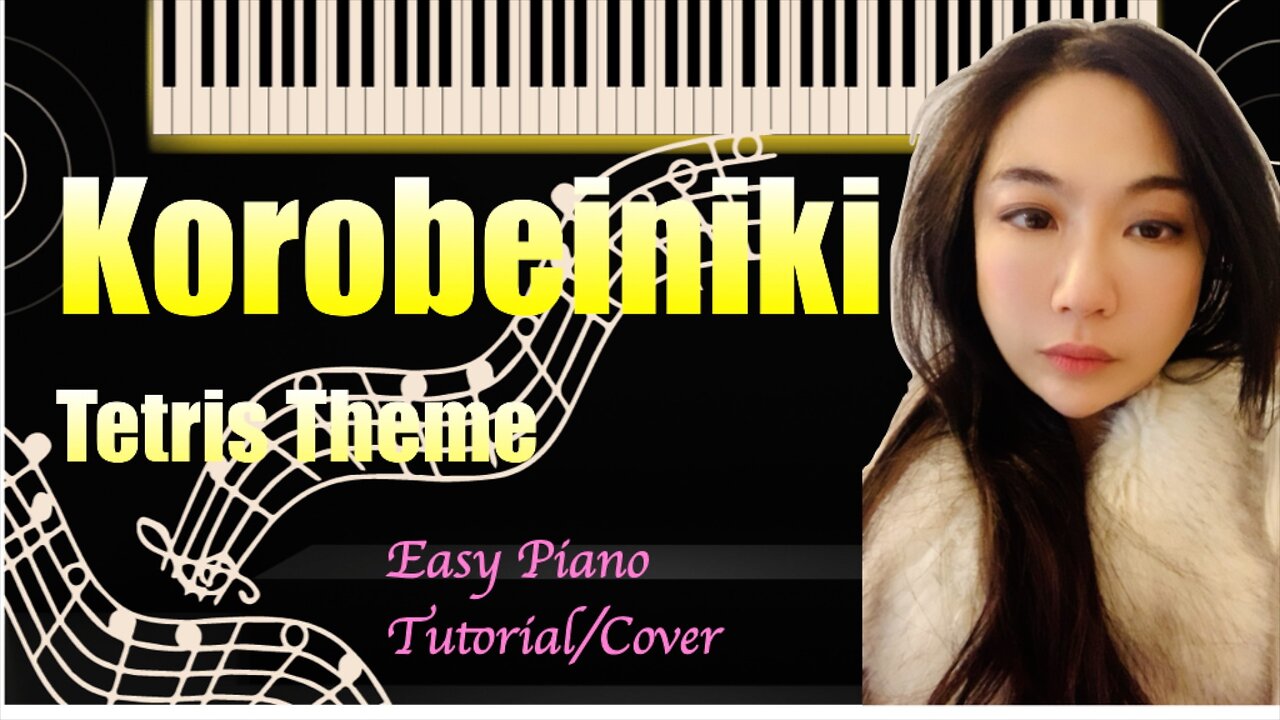 Korobeiniki Tetris theme PIANO Easy Slow Short Tutorial