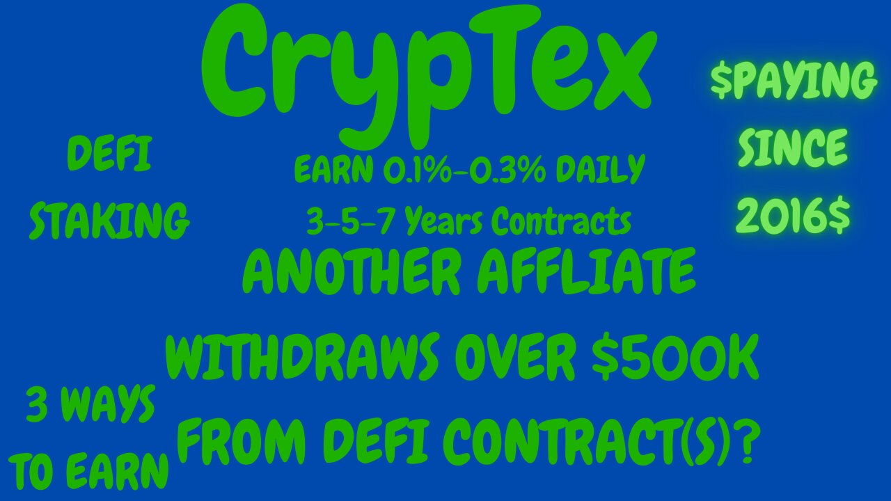 Cryptex|Another Affiliate Withdraws Over $500K & Over Multiple Withdrawals Paid To Him!