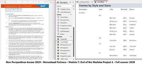 New Perspectives Access 2019 | Module 7: End of Module Project 1| Homestead Partners (2025)