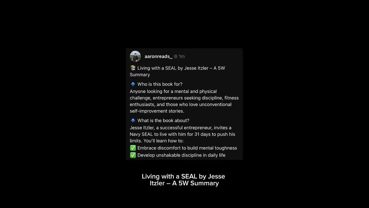 Living with a seal by Jesse Itzler (Summary)