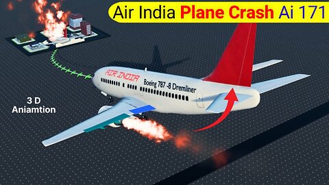 Plane Crash Ai 171 Flight in 3D Animation!