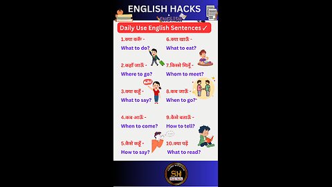 Daily uses English sentences for spoken English #studyhacks123 #spokenenglish #daily #shorts