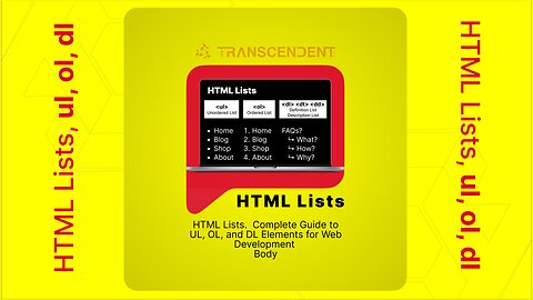 HTML Lists: Complete Guide to UL, OL, and DL Elements for Web Development-in English #06 | #tTʇ