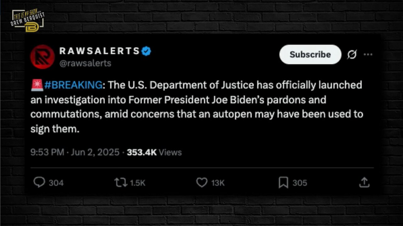 DOJ Probing Biden’s Autopen Pardons, But Will Anyone Be Held Accountable? | Drew Berquist