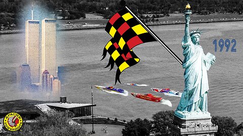 Race Start Passing Twin Towers! - 1992 New York National Offshore Championships (Clip)