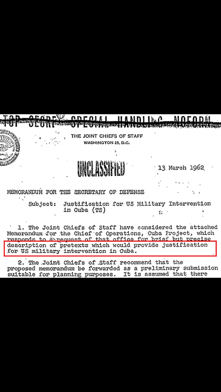 Operation Northwoods : The Origin Of False Flag Attacks