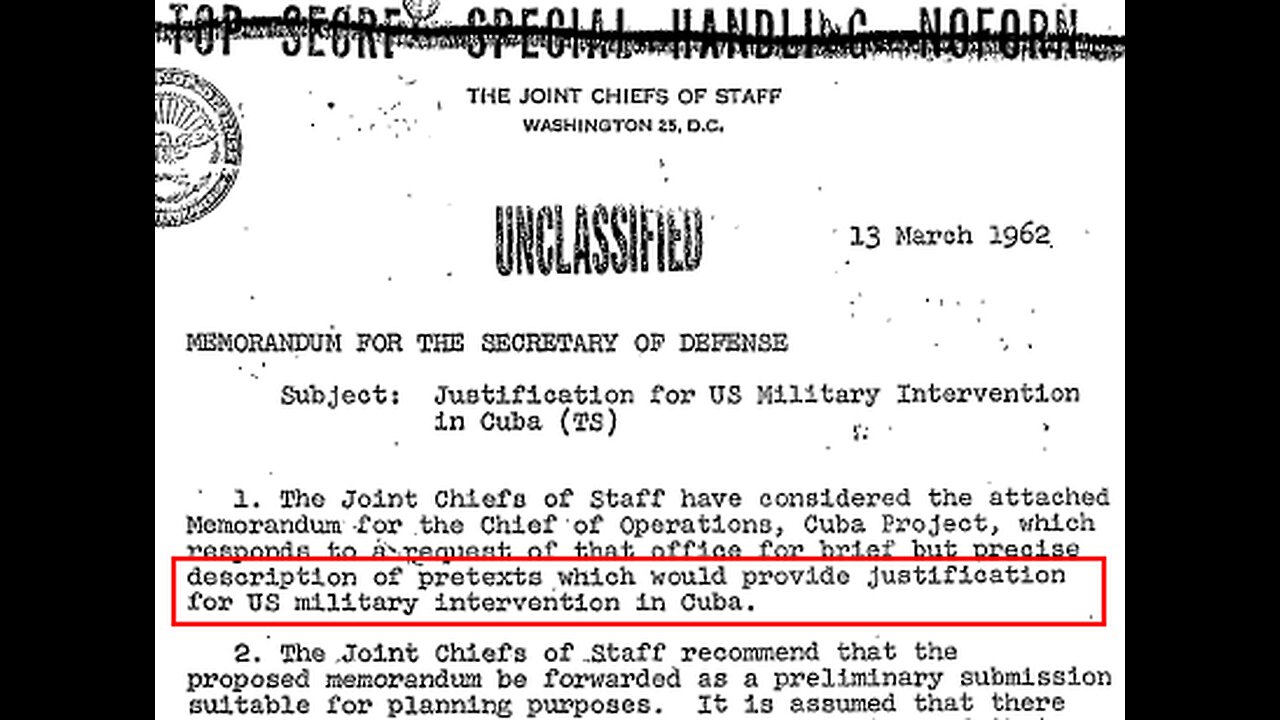 Operation Northwoods : The Origin Of False Flag Attacks
