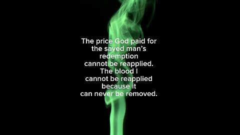 The Blood Cannot Be Reapplied