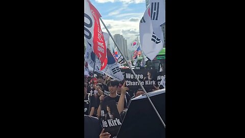 BREAKING: South Koreans in the streets en masse & chanting “We Are Charlie Kirk!”