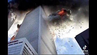 Photo taken the moment the plane hit the towers