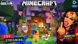 SUPER BOWL! who is WINNING? Wonder Woman plays MINECRAFT !!GO SEAHAWKS!!