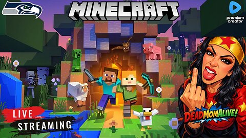 SUPER BOWL! who is WINNING? Wonder Woman plays MINECRAFT !!GO SEAHAWKS!!