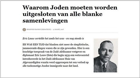 Waarom Joden moeten worden uitgesloten van alle blanke samenlevingen.