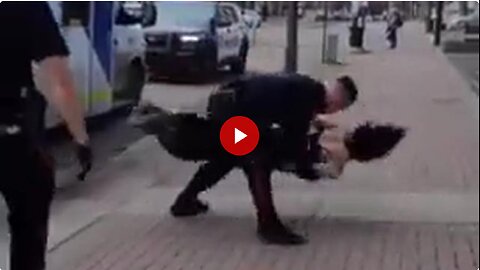 Tranny Flipping - Cop throws tranny face down on the sidewalk for kicking him💥😳😆