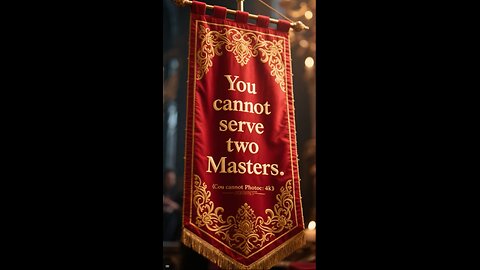 You Cannot Serve Two Masters.