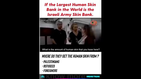 The Israeli Army has the largest Human Skin Bank 😱 Where do they get the human skin from