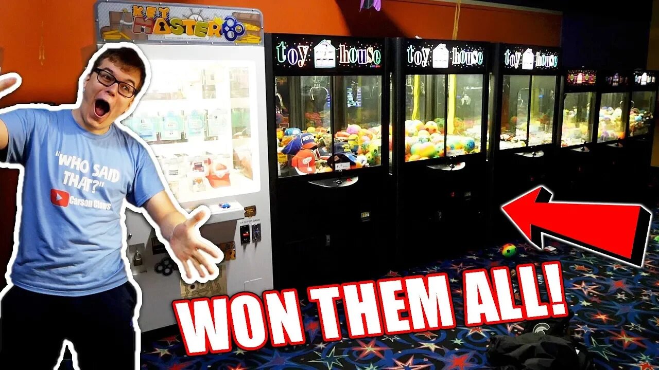 WON FROM ALL THE GAMES AT THE ARCADE!