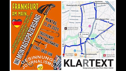 Medienwüste Deutschland - Montagsdemo Frankfurt am Main - 15.09.25 - Livestream