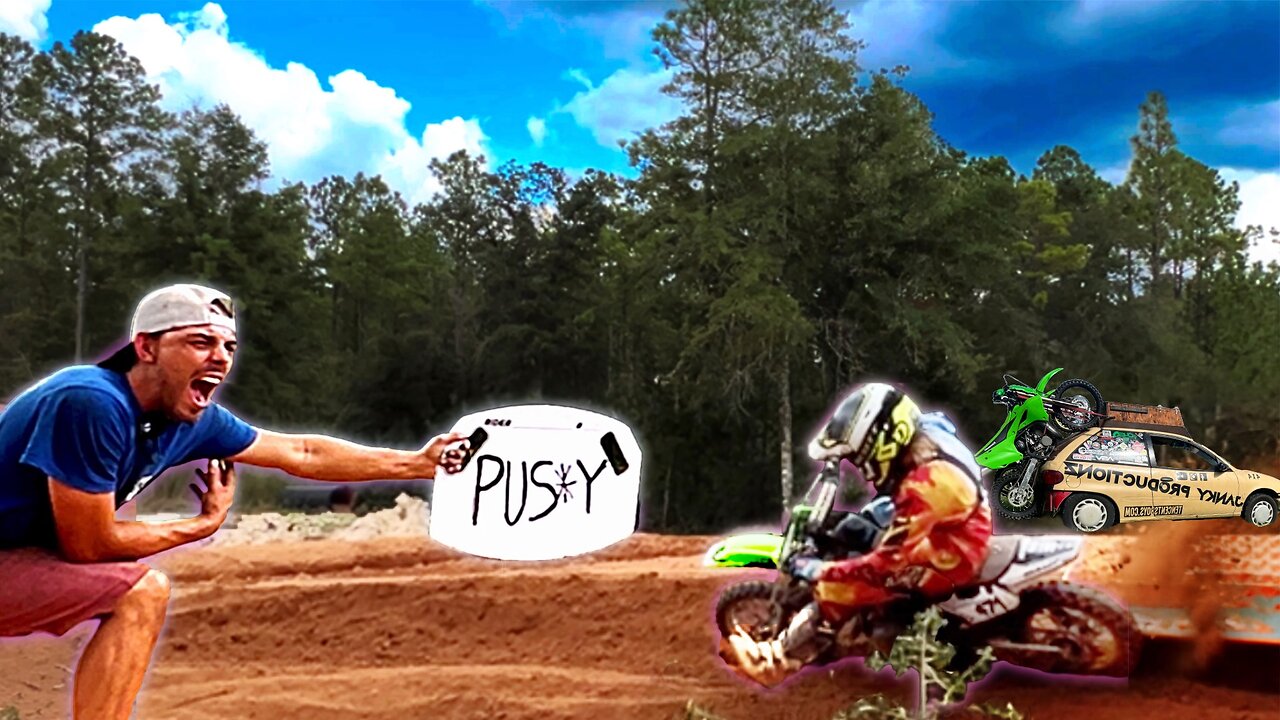 Angry Moto-Dad Screams at Kid
