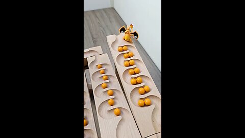 wooden tracks marble run ASMR