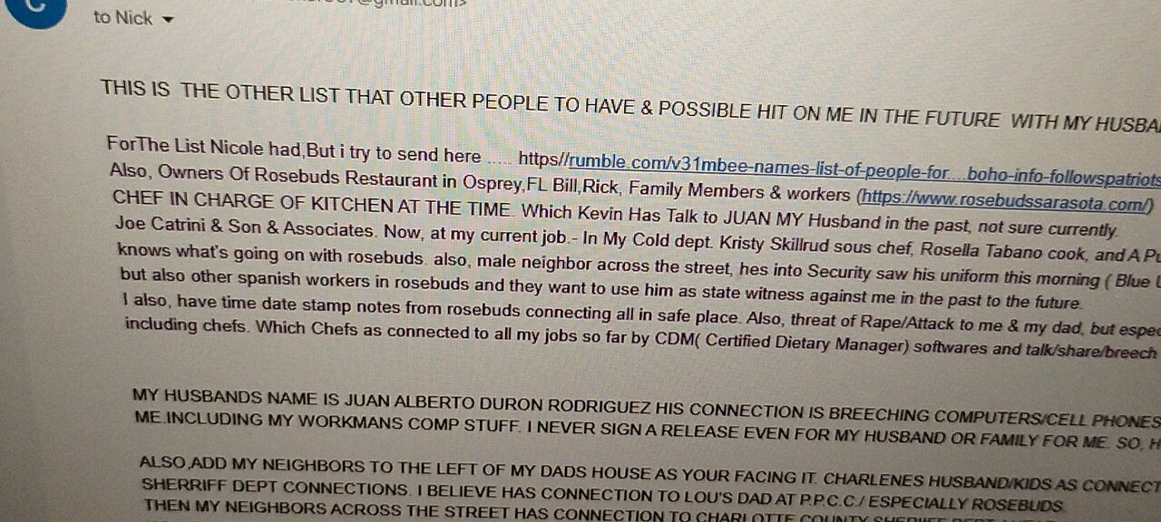 Proof of my lists given to court reports all the way back p. p. cc.
