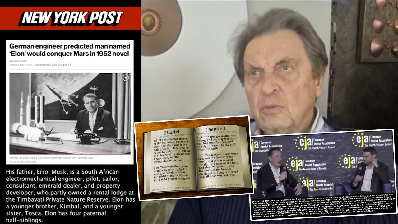 Elon Musk | "I Grew Up Around Alot of Jewish People. I Went to Hebrew Preschool In South Africa. My Name Is Very Jewish. I Went to Israel When I Was 13." - 1/22/2024 + "Elon" Meaning In Hebrew? Daniel 4:11 & Daniel 4: 20-37