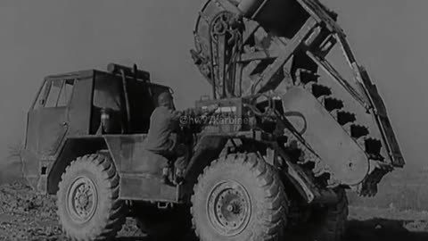 French Matenin mechanical trench digger in action in the 1960s