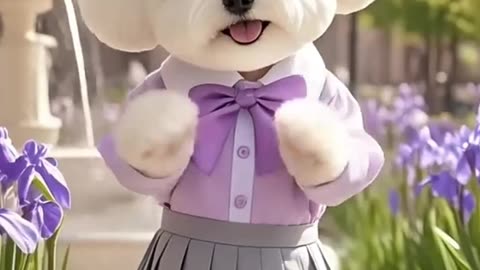 dog dacing white Poodle