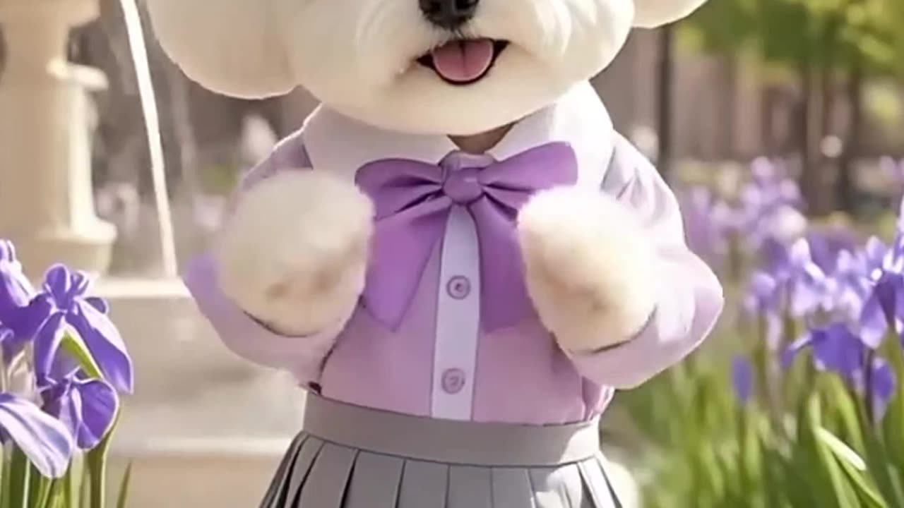 dog dacing white Poodle