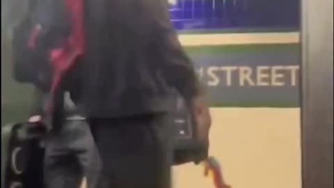 Trashy hoodrat pulls knife on high-school girls on NYC subway