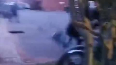 A mob of armed illegal migrants hurled missiles and tried to break through the fence